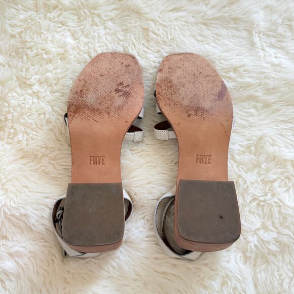 Frye Lucia Strappy Braid Sandal Powder White - Picture 4 of 7